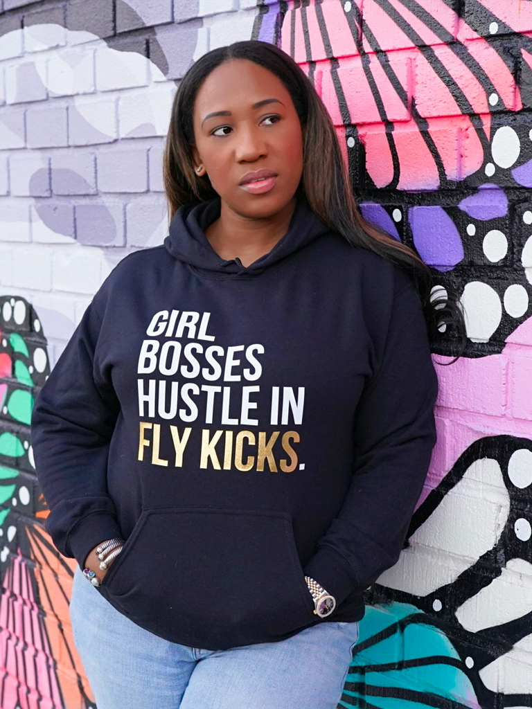 Girl Bosses Hustle In Fly Kicks (Black)- Choose Your Print Colors